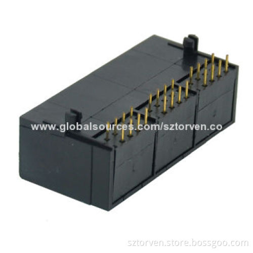 Side Entry Modular Jack, 1x3, Unshielded, Available in 1x1-1x8 Poles
